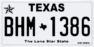 TX license plate BHM1386