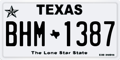 TX license plate BHM1387