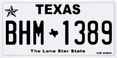TX license plate BHM1389