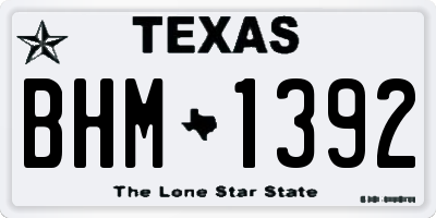 TX license plate BHM1392
