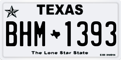 TX license plate BHM1393