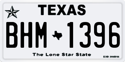 TX license plate BHM1396