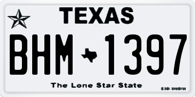 TX license plate BHM1397