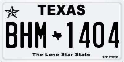 TX license plate BHM1404