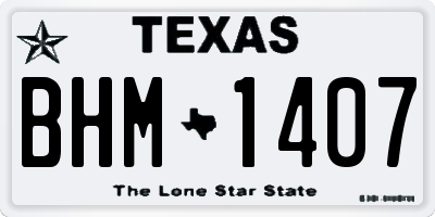 TX license plate BHM1407