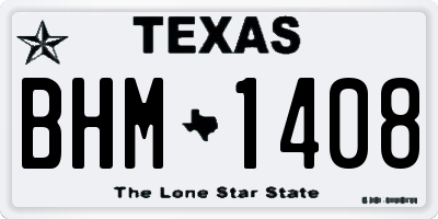 TX license plate BHM1408