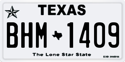 TX license plate BHM1409