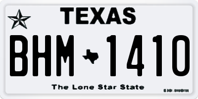 TX license plate BHM1410