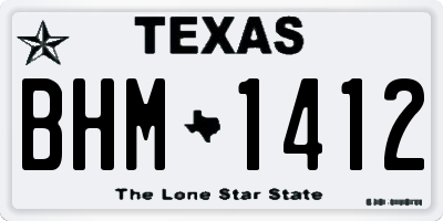 TX license plate BHM1412