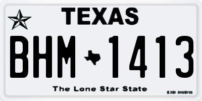 TX license plate BHM1413