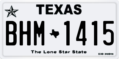TX license plate BHM1415