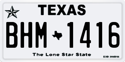 TX license plate BHM1416