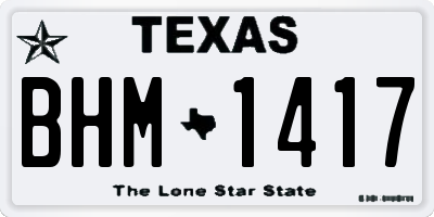 TX license plate BHM1417