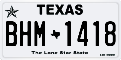TX license plate BHM1418