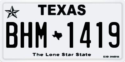TX license plate BHM1419