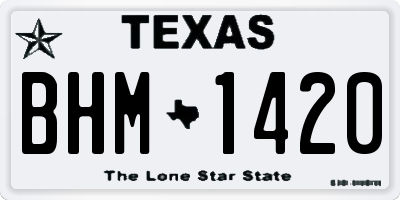 TX license plate BHM1420