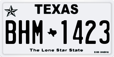 TX license plate BHM1423