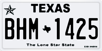 TX license plate BHM1425