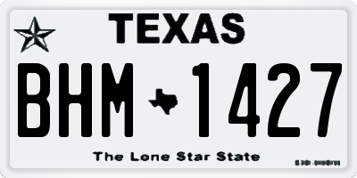 TX license plate BHM1427
