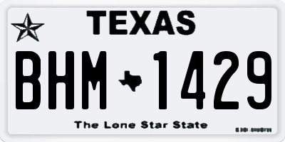 TX license plate BHM1429