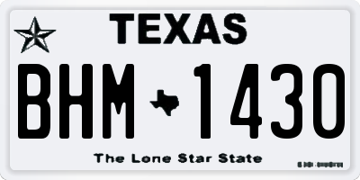 TX license plate BHM1430