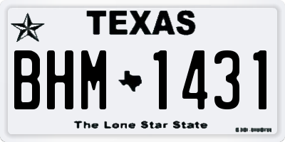 TX license plate BHM1431
