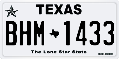 TX license plate BHM1433