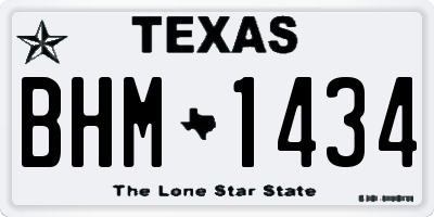 TX license plate BHM1434