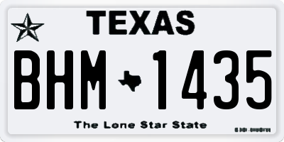 TX license plate BHM1435