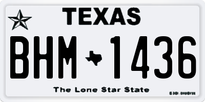 TX license plate BHM1436