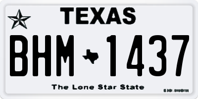 TX license plate BHM1437