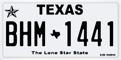 TX license plate BHM1441