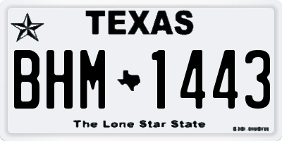 TX license plate BHM1443