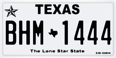 TX license plate BHM1444