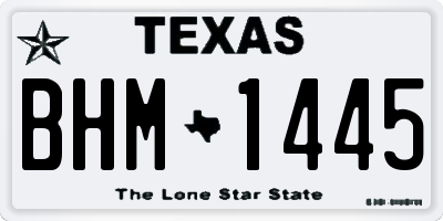 TX license plate BHM1445
