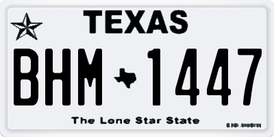TX license plate BHM1447