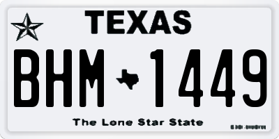 TX license plate BHM1449