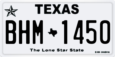 TX license plate BHM1450