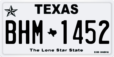 TX license plate BHM1452