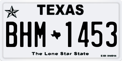 TX license plate BHM1453