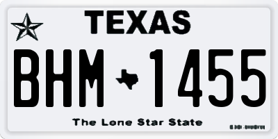 TX license plate BHM1455
