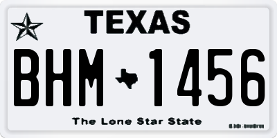 TX license plate BHM1456