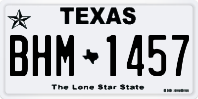 TX license plate BHM1457