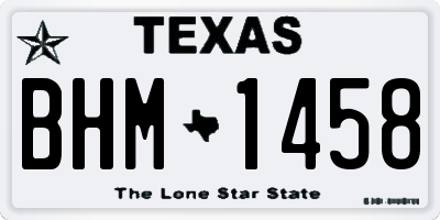 TX license plate BHM1458