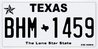 TX license plate BHM1459