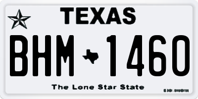 TX license plate BHM1460
