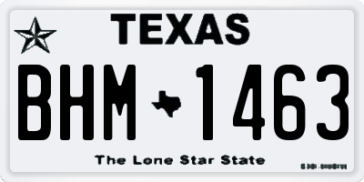 TX license plate BHM1463
