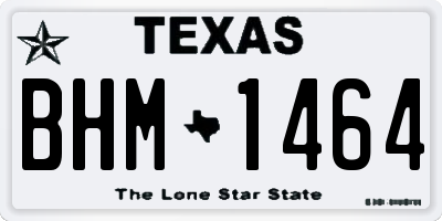 TX license plate BHM1464