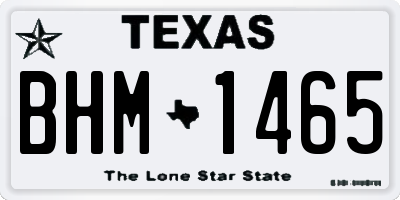 TX license plate BHM1465