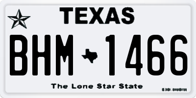 TX license plate BHM1466